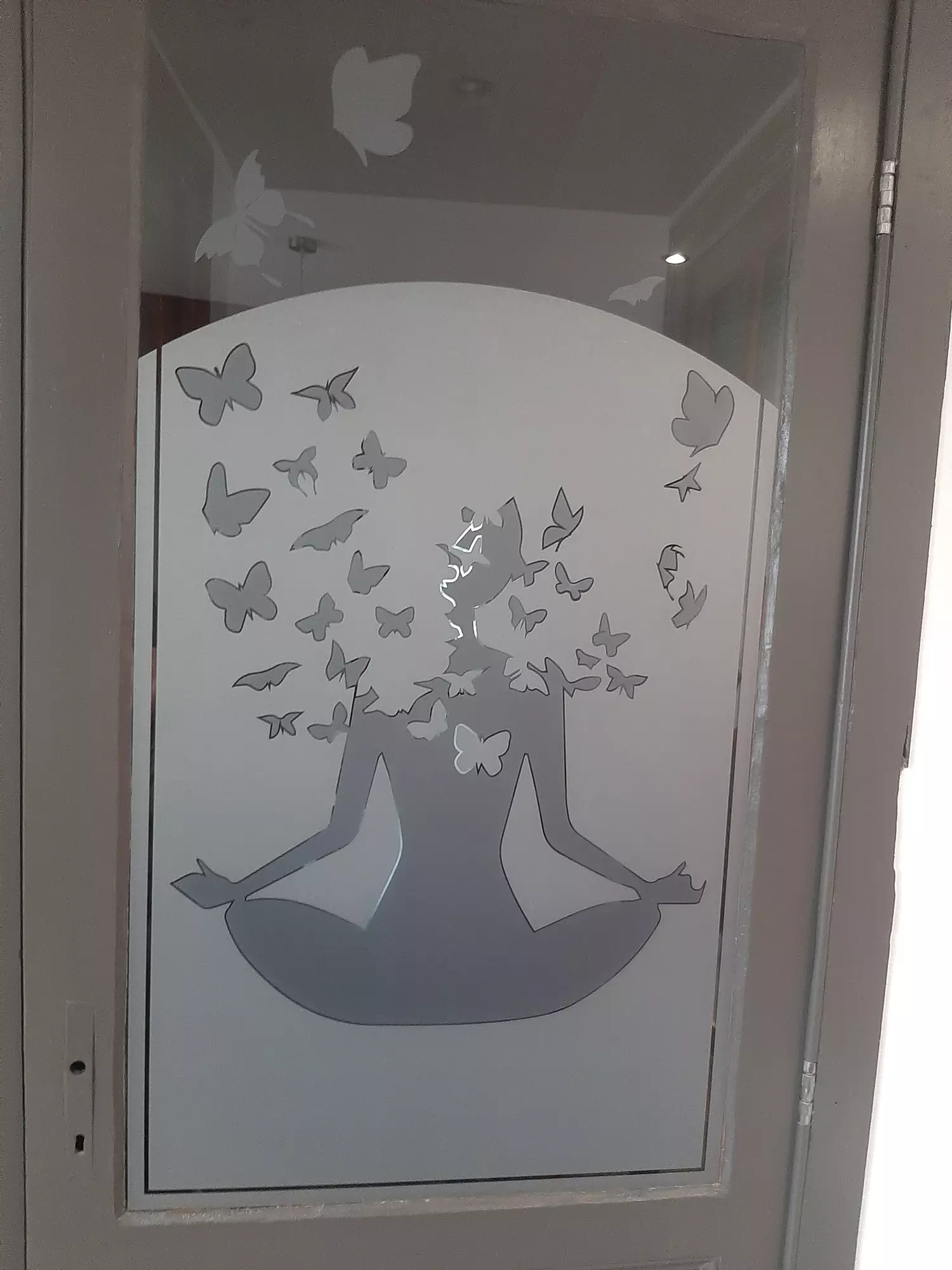 Sablé Papillons sur porte double vinyl intérieur 2